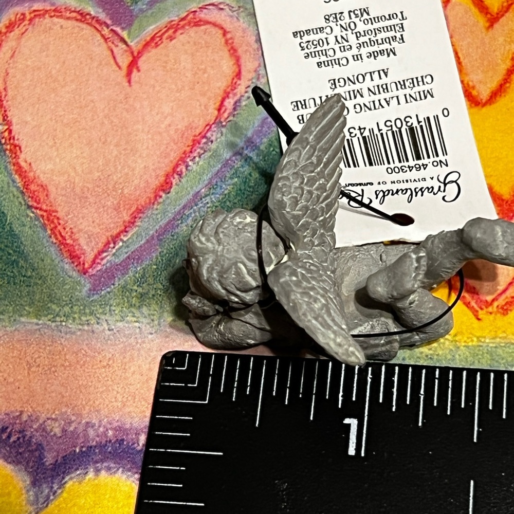 New Grasslands Road Mini 1” Laying Cherub Distressed - Picture 7 of 14